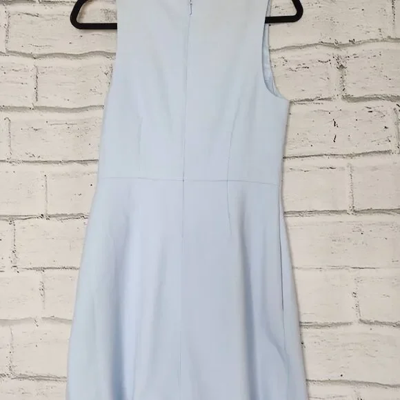 Aritzia Babaton Womens Dew Blue Satin Spectre Mini Fit and Flare Dress Size 2 - Picture 6 of 10